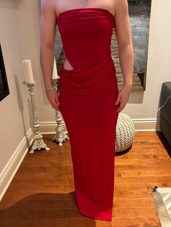 Oh Polly Dresses & Skirts - Oh Polly Strapless Red Cutout Maxi Dress